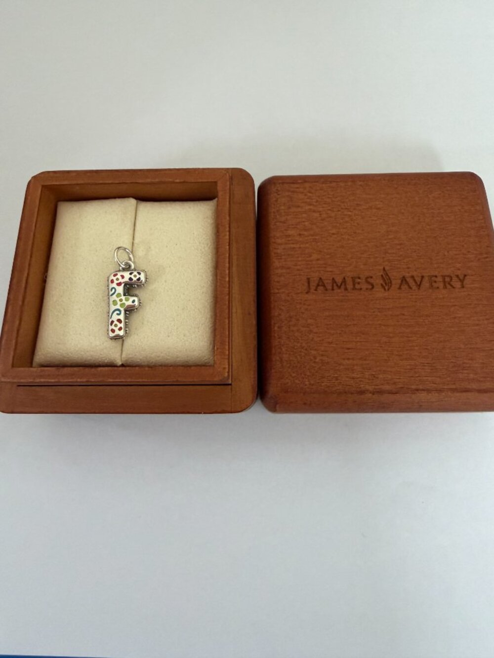 James Avery Enamel Consuela Floral Initial F Charm